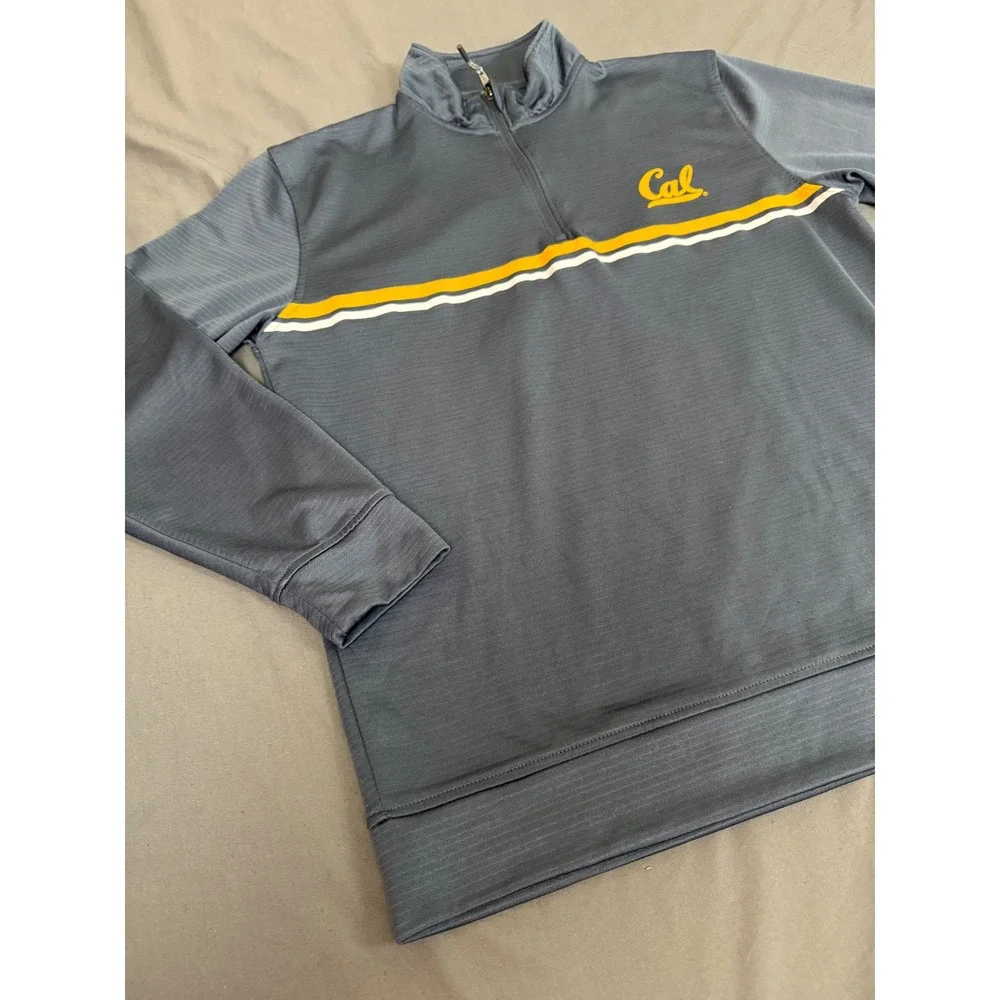 Champion Cal Berkeley Mens Medium Quarter Zip Pullover Grey Athletic Performance